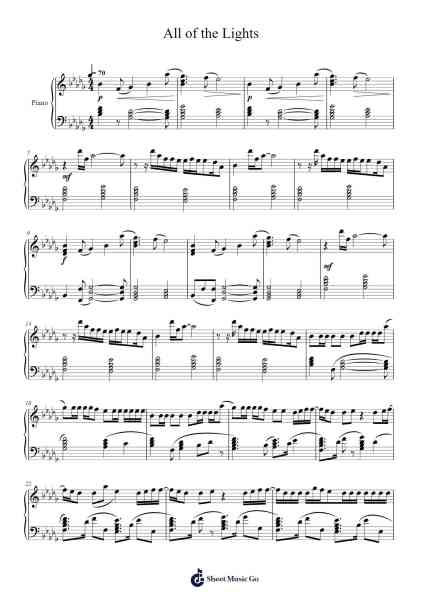 All of the Lights Ноты для фортепиано от undefined-Arr.Wooraine Fintis