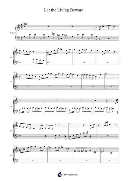Let the Living Beware Sheet Music by Yu-Peng Chen-Arr.Sampcon Mevans
