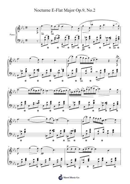 Nocturne in E-Flat Major, Op. 9, No. 2 Sheet Music by Frédéric Chopin-Arr.Bclark
