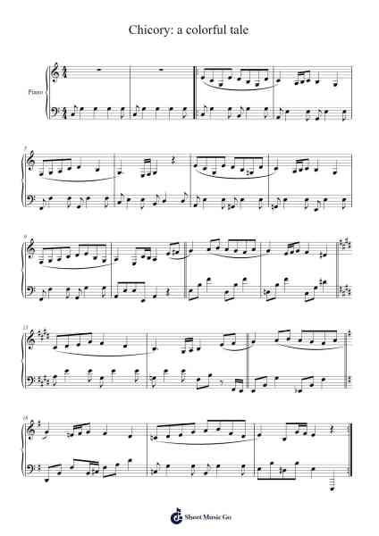 Chicory: a colorful tale Art Academy Sheet Music by Lena Raine-Arr.Jillmo Grantbott