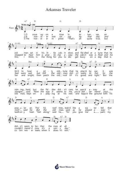 Arkansas Traveler Sheet Music by Misc Traditional-Arr.Gadam