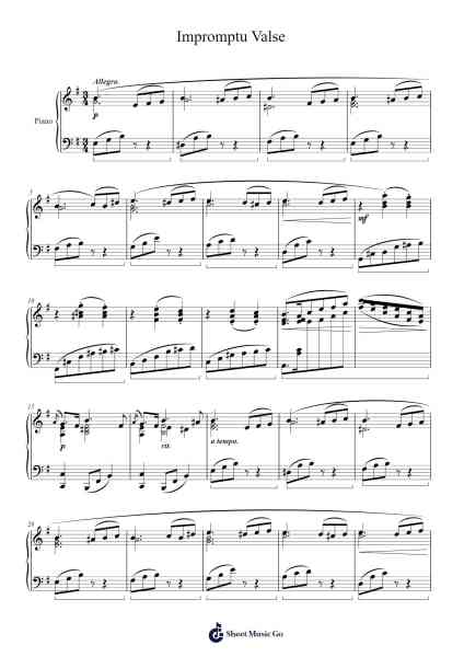 Impromptu Valse Sheet Music by Władysław Cyrbes-Arr.Cooholt Hogreen