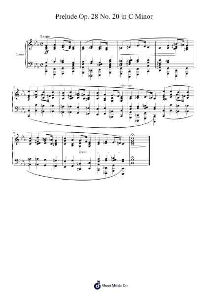 Prelude Op. 28 No. 20 in C Minor Sheet Music by Frédéric Chopin-Arr.Caescott