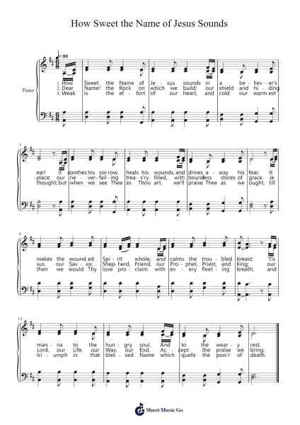 How Sweet the Name of Jesus Sounds Sheet Music by John Newton-Arr.Loulup