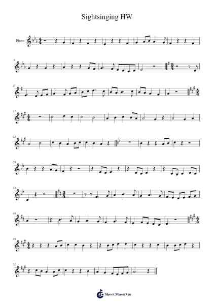 Sightsinging HW Sheet Music by -Arr.Chrisboyd Crosean