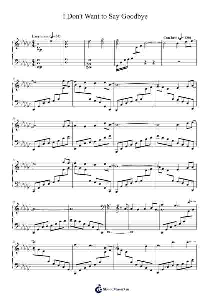 I Don't Want to Say Goodbye 樂譜由 Arata Iiyoshi - 編曲 Harjo