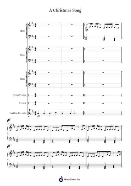 A Christmas Song Sheet Music by Goldlup-Arr.Churmike
