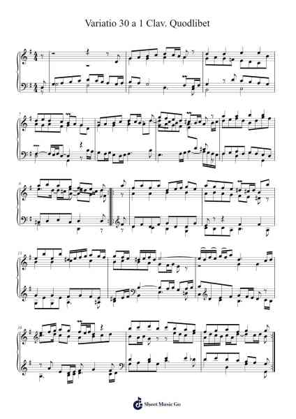 Variatio 30 a 1 Clav. Quodlibet Sheet Music by -Arr.Losopp Webslin