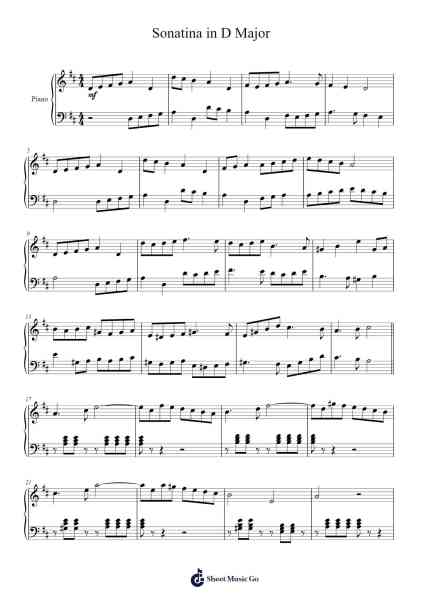 Sonatina in D Major Sheet Music by theboomboy-Arr.Lespenn