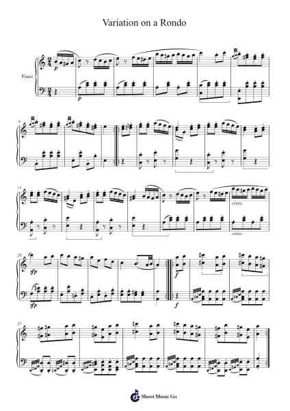 Variation on a Rondo by Mozart A.11 Sheet Music by W. A. Mozart-Arr.Sigwy Lorxine
