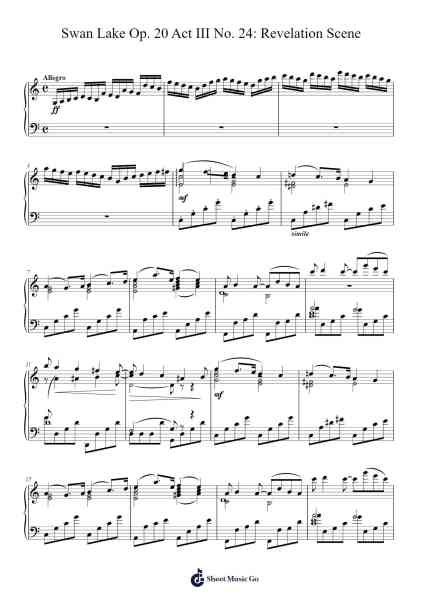 Swan Lake, Op. 20, Act III No. 24: Revelation Scene Sheet Music by Pyotr Ilyich Tchaikovsky/Nikolay Kashkin-Arr.Tedget Milrol