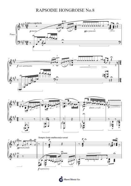 Hungarian Rhapsody No. 8 in F-sharp minor, S.244/8 Sheet Music by Franz Liszt-Arr.Philley Mabna