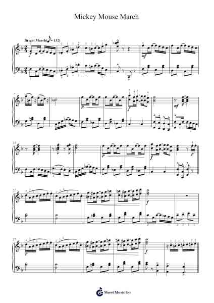 Mickey Mouse March Sheet Music by Jimmie Dodd-Arr.Montor