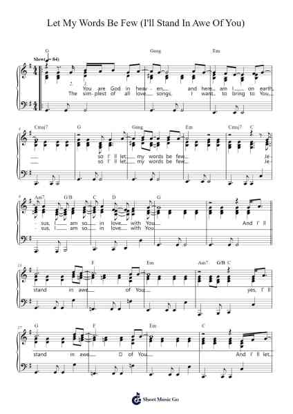 Let My Words Be Few (I'll Stand In Awe Of You) Sheet Music by Matt Redman-Arr.Fitzres Stuartshaw