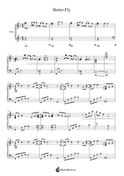 Butter-Fly Sheet Music by Hidenori Chiwata-Arr.Wildjack