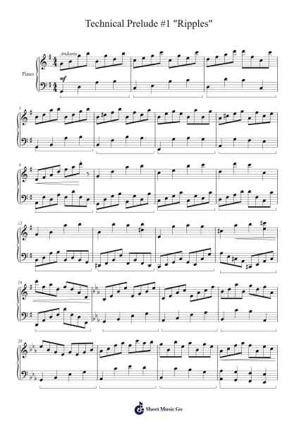 Technical Prelude #1 "Ripples" Sheet Music by Warhill-Arr.Gailmag