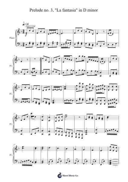Prelude No. 3 "La Fantasia" in D Minor Sheet Music by Simone Fugazzotto-Arr.Holew Brianmaud