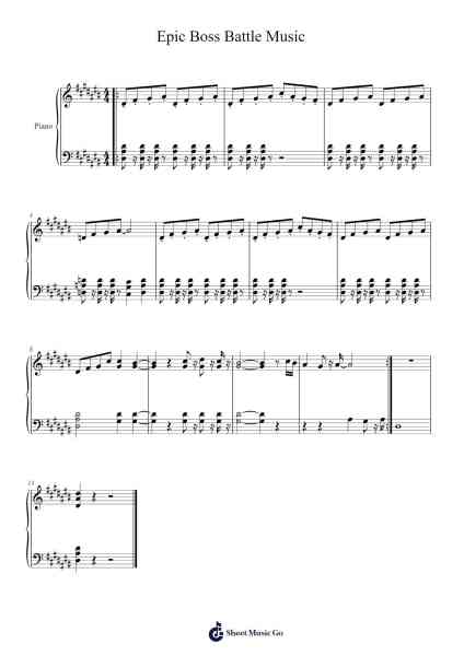 Epic Boss Battle Music Sheet Music by kingdcl-Arr.Campnah