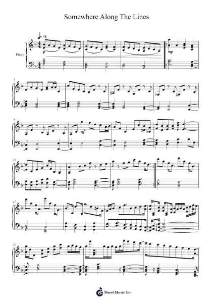 Somewhere Along The Lines Sheet Music by favelol53-Arr.Arkirk Janeien