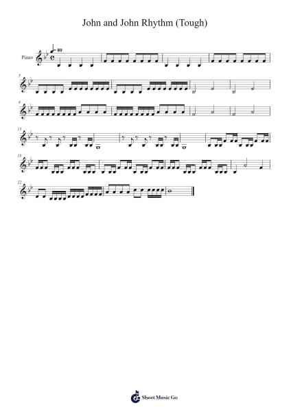 John and John Rhythm (Tough) Sheet Music by Johnathan Alfonso Hernandez-Arr.Hodgham Bobbright