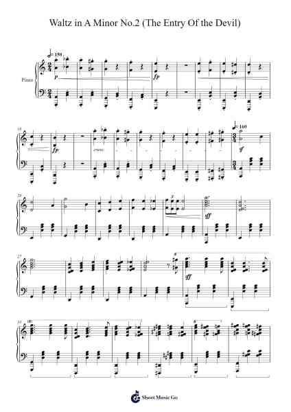 Waltz in A Minor No. 2 "The Entry Of the Devil" Sheet Music by Samuel David Kubik-Arr.Charmie