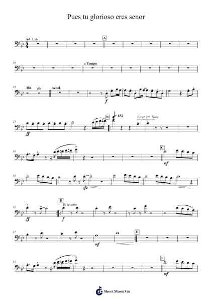 Pues tu glorioso eres senor Sheet Music by Juan Carlos Alvarado-Arr.Bartnice