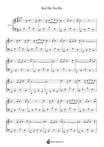 Kal Ho Na Ho Sheet Music by Sonu Nigam-Arr.Grifgins