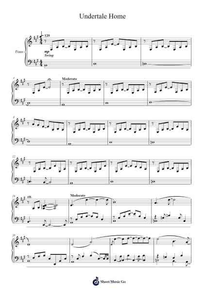 Undertale Home Sheet Music by undefined-Arr.Bonrian Vanqe