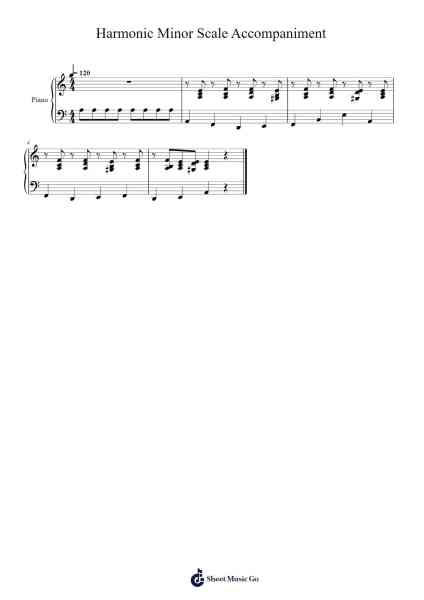 Harmonic Minor Scale Accompaniment Sheet Music by SadieKing27-Arr.Cisgrey