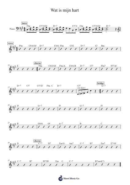Wat is mijn hart Sheet Music by Mathilde Santing-Arr.Vindiah Jeanvis