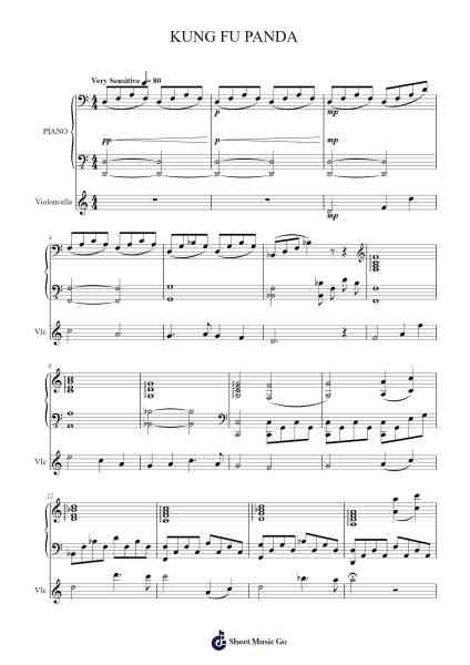 KUNG FU PANDA Sheet Music by John Powell/Hans Zimmer-Arr.Evejob