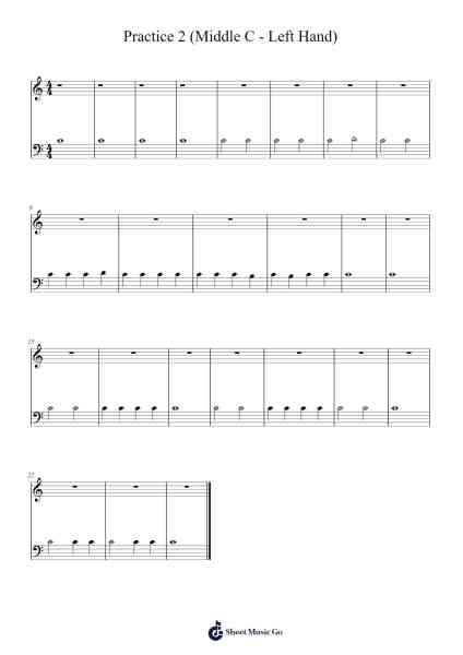 Practice 2 (Middle C - Left Hand) Sheet Music by undefined-Arr.Manpiers