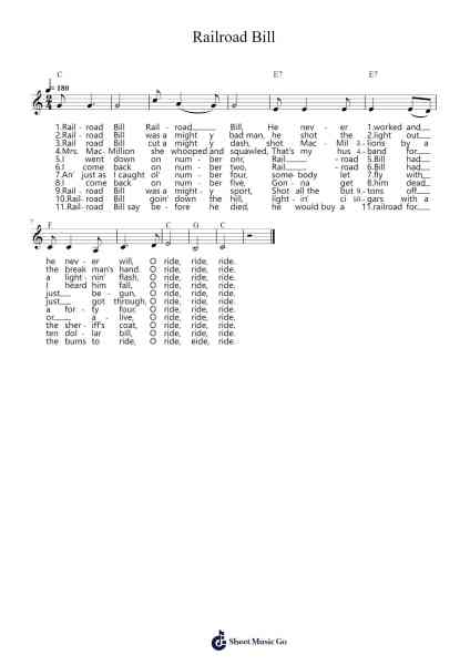 Railroad Bill Sheet Music by Traditional-Arr.Bergdrew Browningthur