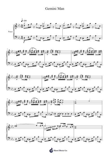 Gemini Man Sheet Music by Yasuaki Fujita/Harumi Fujita-Arr.Bardtrid