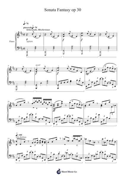Sonata Fantasy Op. 30 Sheet Music by Mireed Rhystwain-Arr.Matlas