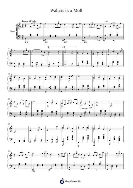 Waltzer in a-Moll Sheet Music by theaviationne-Arr.Blithediah