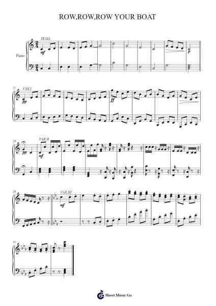 ROW,ROW,ROW YOUR BOAT 樂譜由 Sede - 編曲 Megreau Readeries