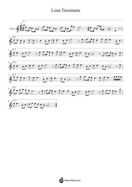 Luna Tucumana Sheet Music by -Arr.Yorknor