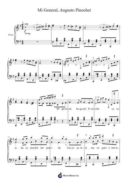 Mi General, Augusto Pinochet Sheet Music by Luis 'Checho' González-Arr.Bulwatt Beergrant