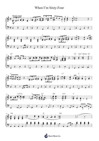 When I'm Sixty Four Sheet Music by The Beatles-Arr.Werfith