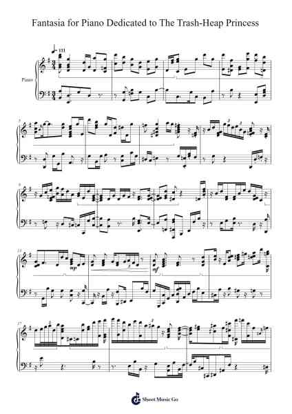 Fantasia for Piano Dedicated to The Trash-Heap Princess Sheet Music by Shinra Wato-Arr.Bunjoan Payley