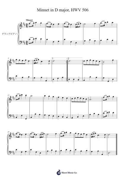 Minuet in D Major, HWV 506 Sheet Music oleh undefined-Arr.Steyule Lanceac