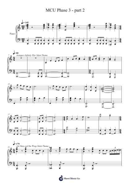 MCU Phase 3 - part 2 Sheet Music by Alan Silvestri-Arr.Manlass