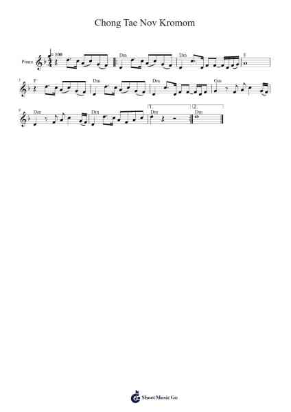 Chong Tae Nov Kromom Sheet Music by Touch Sunnich-Arr.Haycah Touthale