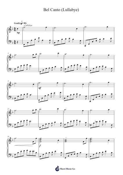 Bel Canto (Lullabye) Sheet Music by Suzanne Ciani-Arr.Kirkjoel