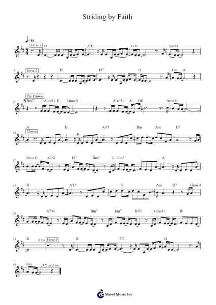 Striding by Faith Sheet Music by Glory Cheung-Arr.Webbjohn Zafy
