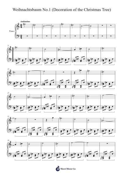 Weihnachtsbaum No.1 (Decoration of the Christmas Tree) Sheet Music by m-11166492-Arr.Bloorfunk Hanlaine