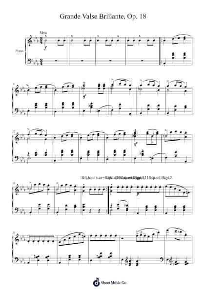 Grande Valse Brillante in E-flat Major, Op. 18 Sheet Music by Frédéric Chopin-Arr.Mollwalsh Dinions