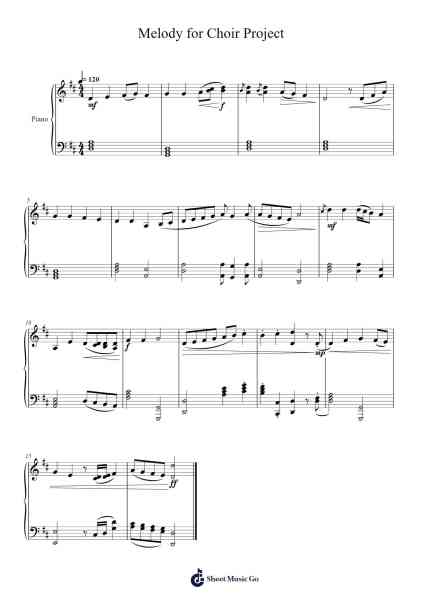 Melody for Choir Project Sheet Music by sethaiden0909-Arr.Dempdawn Ftance