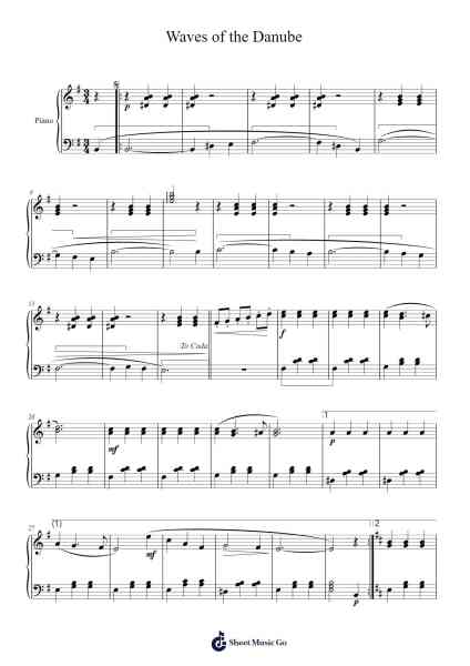 Waves of the Danube Sheet Music by Iosif Ivanovici-Arr.Jorriel Toursnoah